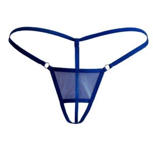 A Open Crotch BLUE Micro Bikini Thong Erotic G-string - Waist is 26" to 36"